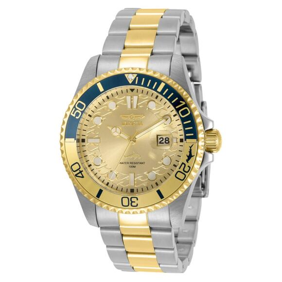 Invicta Men's Watch Pro Diver Quartz Gold Tone Dial Two Tone Bracelet - Picture 1 of 3